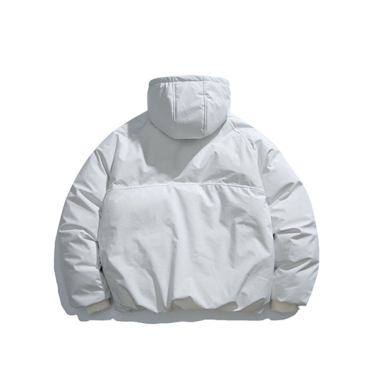 Unisex Kurz geschnittener asymmetrischer Steppparka mit Kapuze und Thermo‑Isolierung Nord Taschen