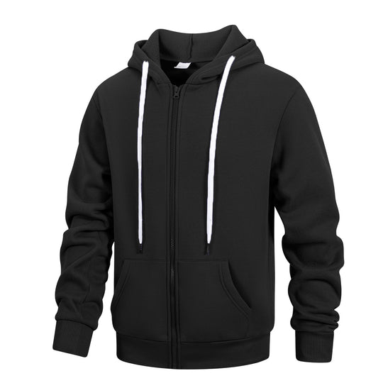 Herren Kapuzen‑Sweatjacke mit durchgehendem Reißverschluss, Kängurutaschen & weichem Futter Nord Taschen