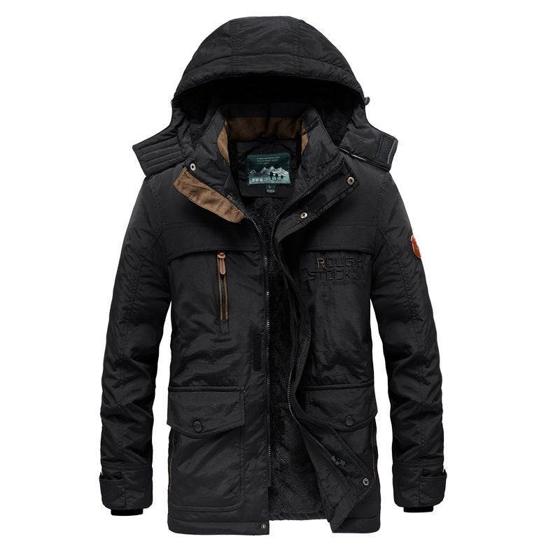 Herren Thermisch gefütterter Fieldparka mit Kunstfell-Innenfutter und Multifunktions-Taschen Nord Taschen