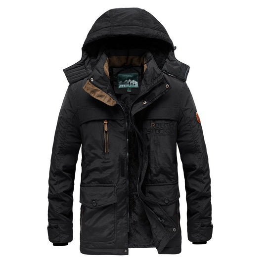 Herren Thermisch gefütterter Fieldparka mit Kunstfell-Innenfutter und Multifunktions-Taschen Nord Taschen