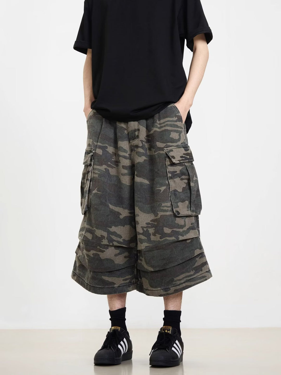 Herren Modische Cargoshorts mit weitem Schnitt Nord Taschen