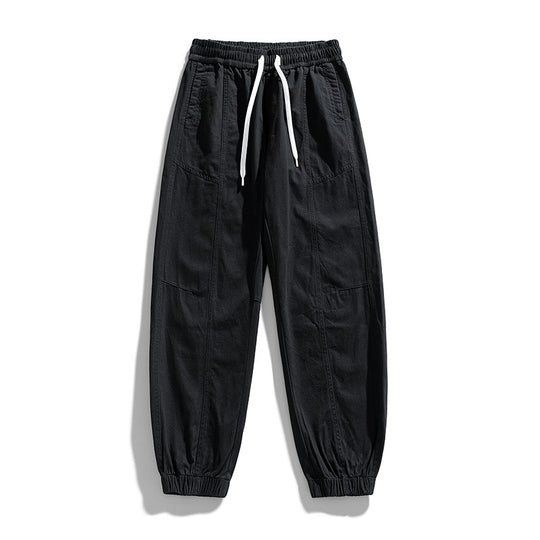 Herren Oversized Utility-Jogginghose aus robustem Baumwollmix mit Kordelbund, seitlichen Cargo‑Taschen & gerippten Bündchen Nord Taschen