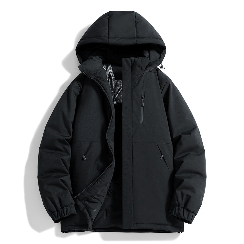 Herren Technischer Steppparka mit Kapuze, Thermo-Isolierung und Brust-Reißverschlusstasche Nord Taschen