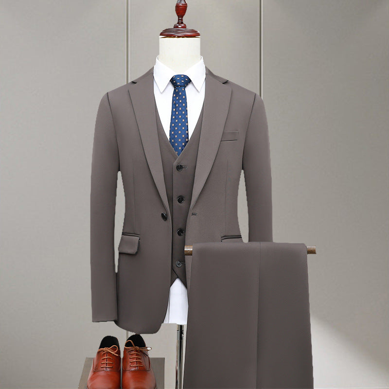 Herren Slim-Fit Dreiteiliger Business-Anzug mit Weste und schlanker Anzughose Nord Taschen
