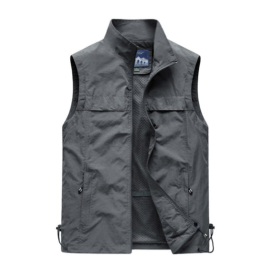 Herren  leichte winddichte Outdoorweste mit Reißverschlusstaschen und atmungsaktivem Mesh-Futter Nord Taschen