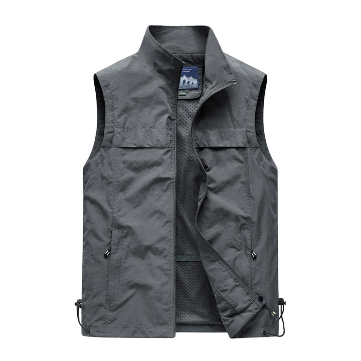 Herren  leichte winddichte Outdoorweste mit Reißverschlusstaschen und atmungsaktivem Mesh-Futter Nord Taschen