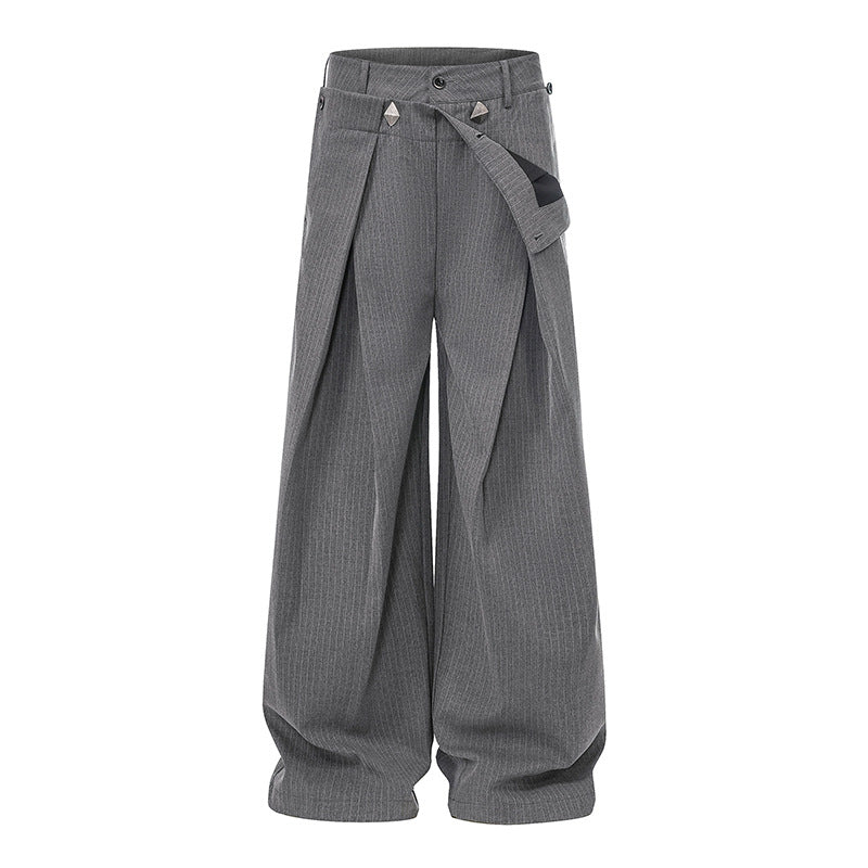 Damen Weite High-Waist Culotte-Hose mit markanter Faltenlegung und Zierknopf-Details Nord Taschen