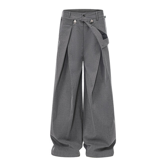 Damen Weite High-Waist Culotte-Hose mit markanter Faltenlegung und Zierknopf-Details Nord Taschen