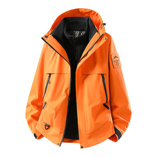 Herren modulare wasserdichte Outdoorjacke mit herausnehmbarer Fleece-Innenjacke, Kapuze und Reißverschlusstaschen Nord Taschen