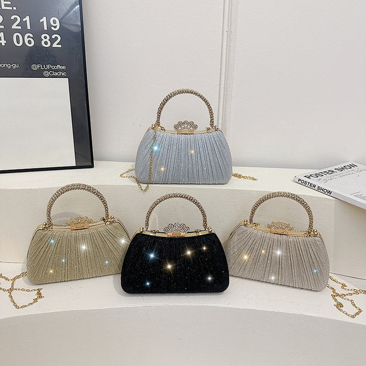 Damen Glamouröse Clutch-Tasche mit funkelndem Kettenhenkel Nord Taschen