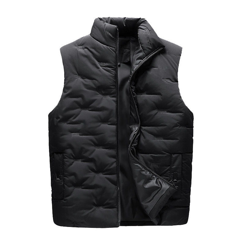 Herren Leichte Thermo-Steppweste mit hochgeschlossenem Stehkragen, winddichter Mikrofaserschale und verdeckten Reißverschlusstaschen Nord Taschen