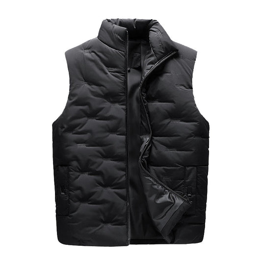 Herren Leichte Thermo-Steppweste mit hochgeschlossenem Stehkragen, winddichter Mikrofaserschale und verdeckten Reißverschlusstaschen Nord Taschen