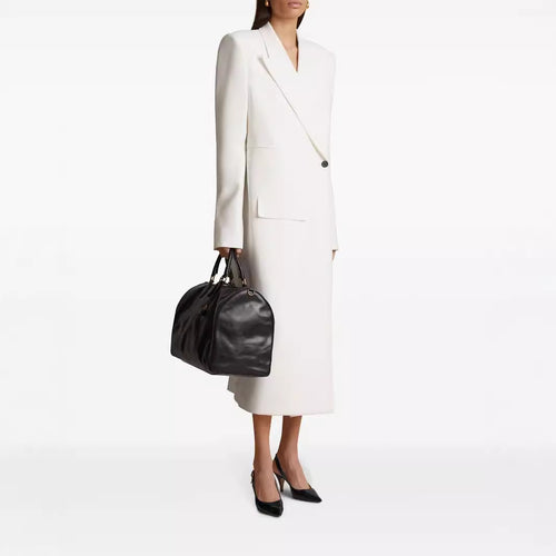 Damen Langes einreihiges Blazerkleid mit schlanker Silhouette und Pattentaschen Nord Taschen