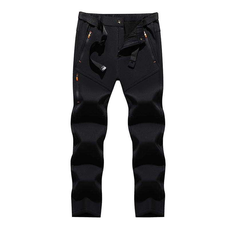 Herren Technische Softshell‑Outdoorhose mit vorgeformten Knien, wasserabweisenden Reißverschlüssen & integriertem Gürtel Nord Taschen