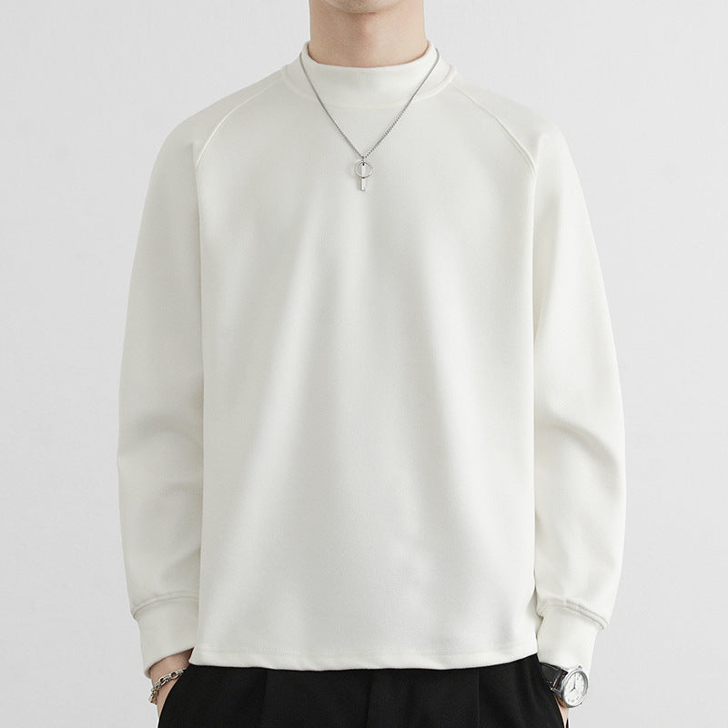 Herren Minimalistisches Mockneck-Sweatshirt aus Tech‑Fleece mit Raglanärmeln Nord Taschen