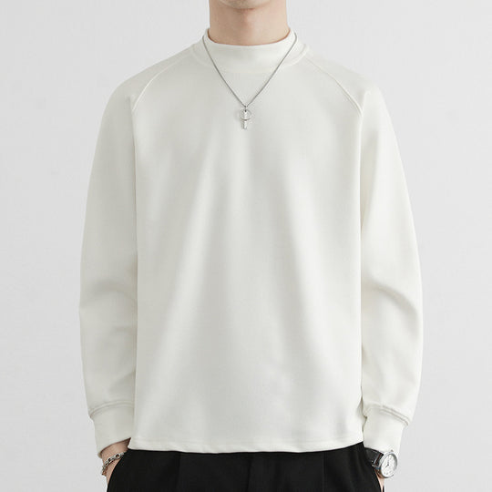 Herren Minimalistisches Mockneck-Sweatshirt aus Tech‑Fleece mit Raglanärmeln Nord Taschen