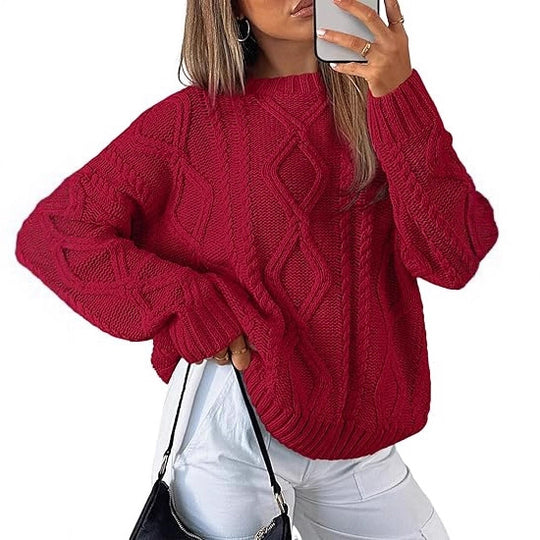 Damen Grobstrickpullover Nord Taschen