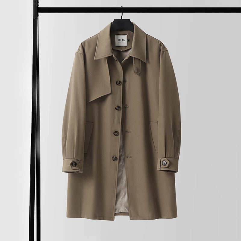 Herren Moderner wasserabweisender Trenchcoat mit verdeckter Knopfleiste und Passformoptimierung Nord Taschen
