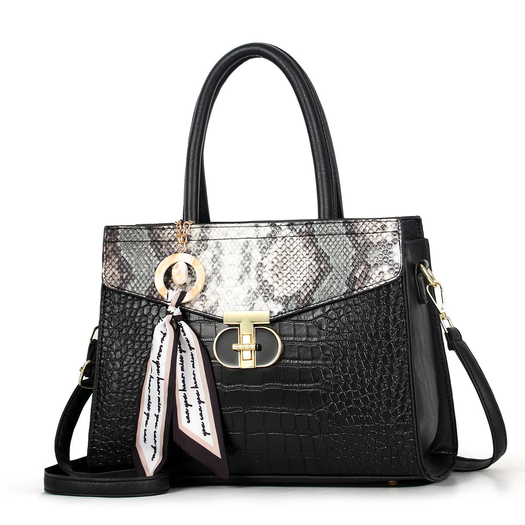 Damen elegante Handtasche mit Schlangenpräge Nord Taschen