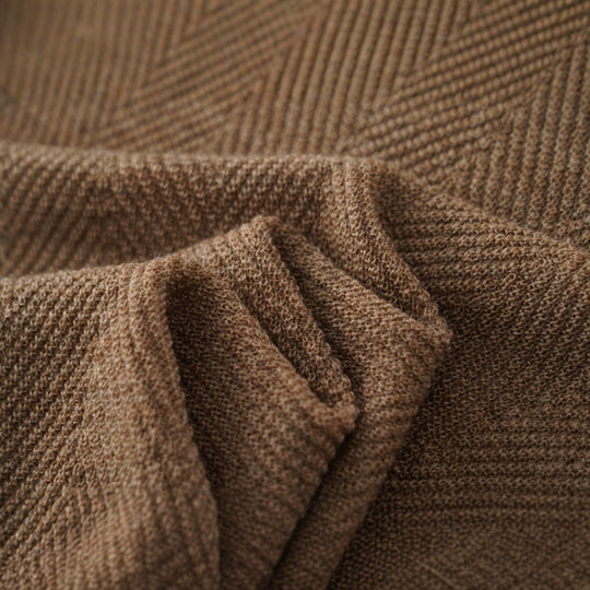 Damen Feinstrick-Top mit Stehkragen, halblangen Ärmeln und Fischgrätstruktur Nord Taschen