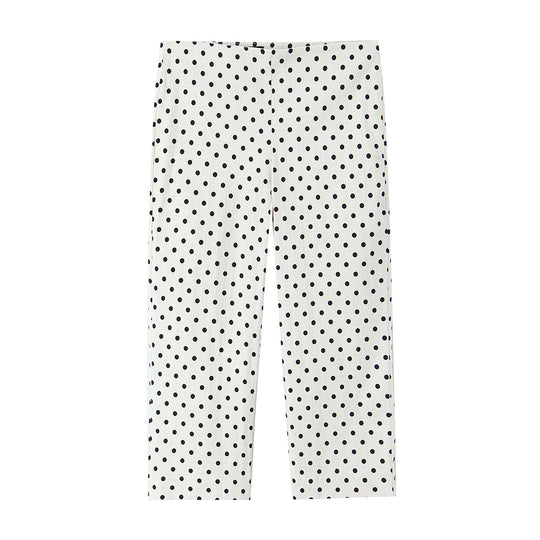 Damen Cropped-Palazzohose mit hoher Taille, weitem Bein und Punktemuster Nord Taschen