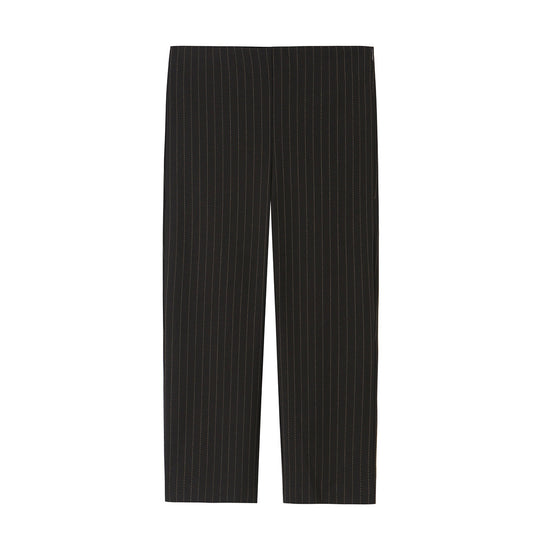 Damen Hochtaillierte gerade geschnittene Nadelstreifen-Hose mit verkürzter Länge Nord Taschen