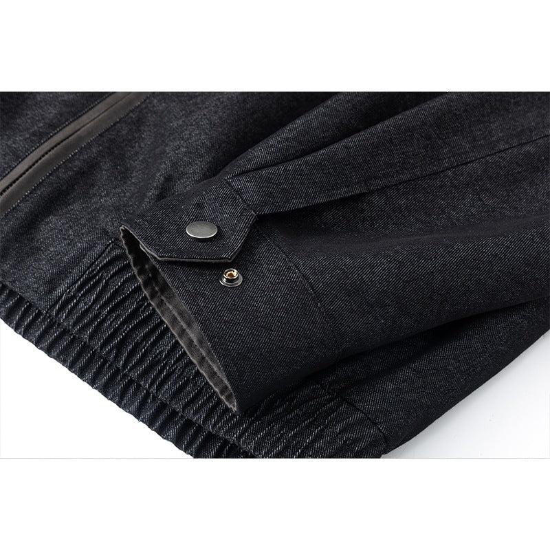 Herren Oversize-Übergangsjacke aus Wollmix mit Hemdkragen, Brust‑Zipper & elastischem Saum Nord Taschen