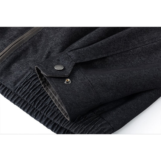 Herren Oversize-Übergangsjacke aus Wollmix mit Hemdkragen, Brust‑Zipper & elastischem Saum Nord Taschen