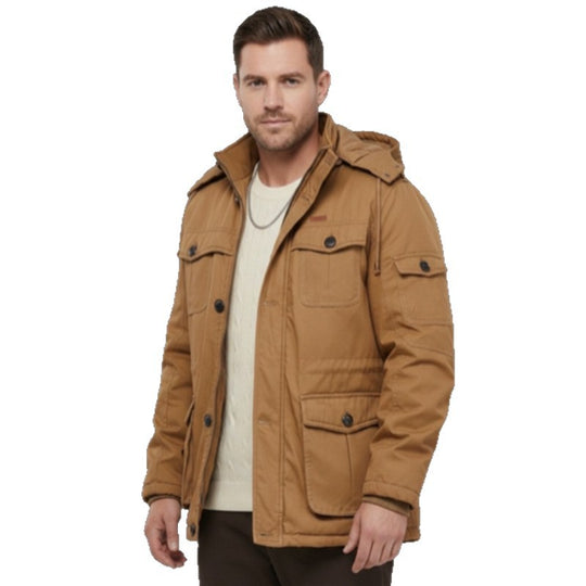 Herren Wattierte Winterparka mit Kapuze und multifunktionalen Taschen Nord Taschen