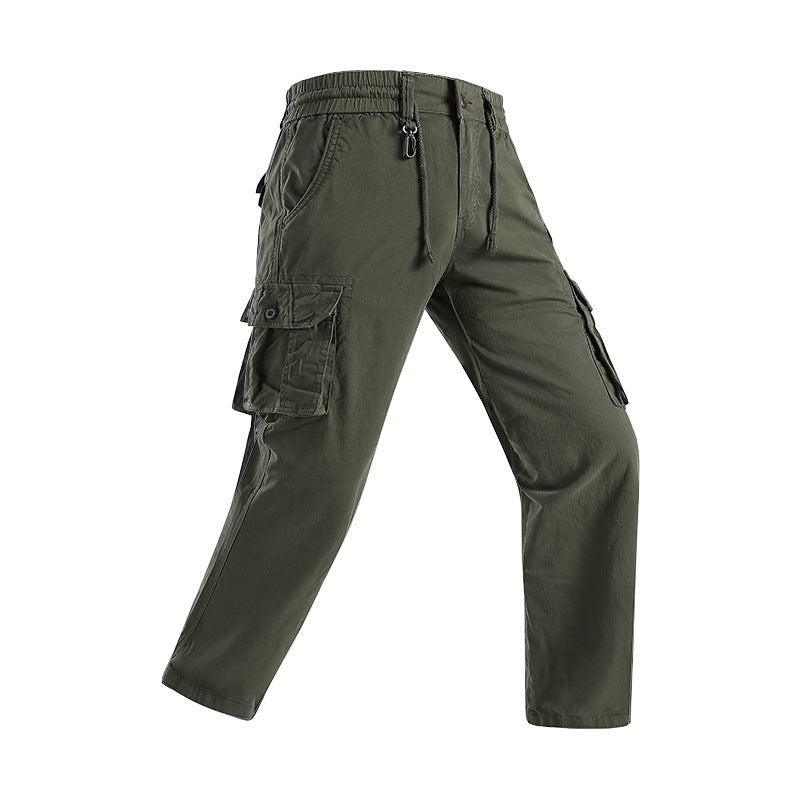 Herren Militärisch inspirierte Cargohose mit elastischem Tunnelzugbund, Klapp- und Reißverschlusstaschen Nord Taschen