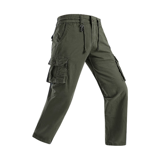 Herren Militärisch inspirierte Cargohose mit elastischem Tunnelzugbund, Klapp- und Reißverschlusstaschen Nord Taschen