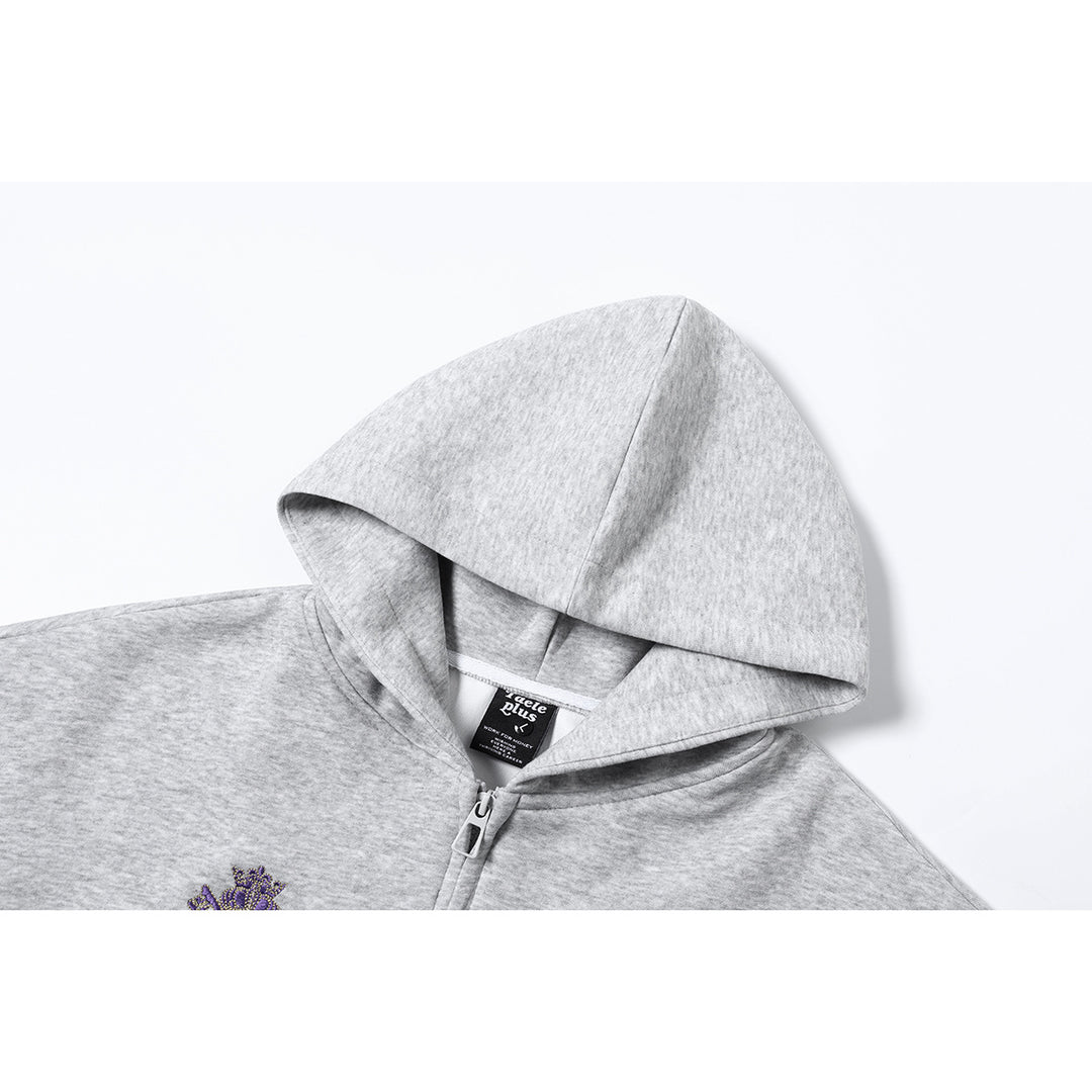 Unisex Kapuzen‑Zipjacke mit gestickten Wappen und Frontprint Nord Taschen