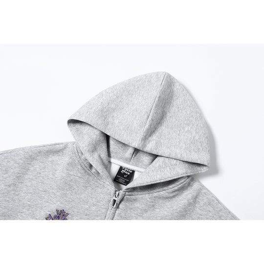 Unisex Kapuzen‑Zipjacke mit gestickten Wappen und Frontprint Nord Taschen