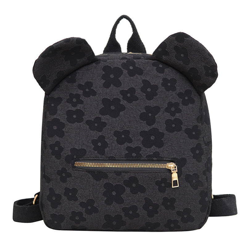 Damen Rucksack mit einzigartigem Blumenmuster und süßen Ohren Nord Taschen