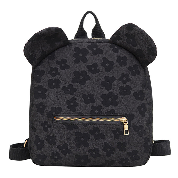 Damen Rucksack mit einzigartigem Blumenmuster und süßen Ohren Nord Taschen