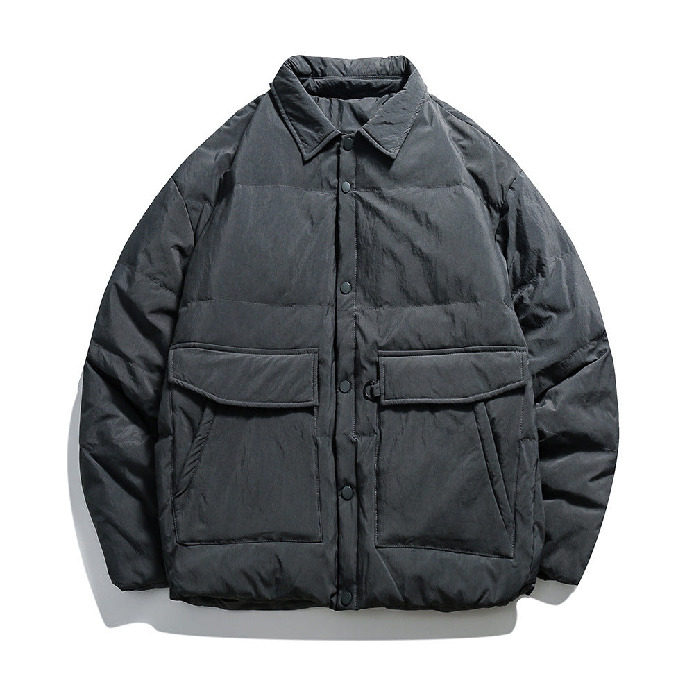 Unisex Boxy wattierte Hemdjacke mit großen Klapptaschen und Druckknopfverschluss Nord Taschen