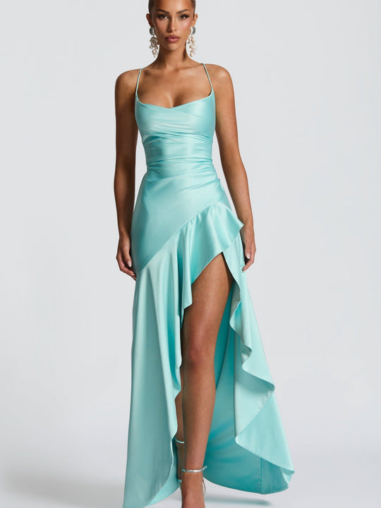 Damen Satin Abendkleid