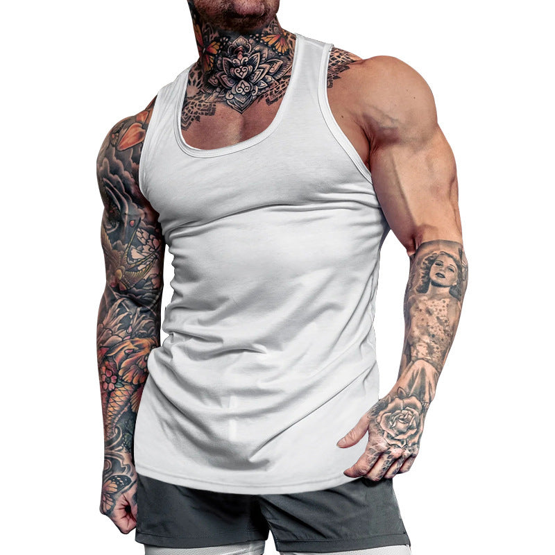 Herren Ärmelloses Sport-Tanktop aus atmungsaktivem Baumwollmix mit feuchtigkeitsableitenden Eigenschaften