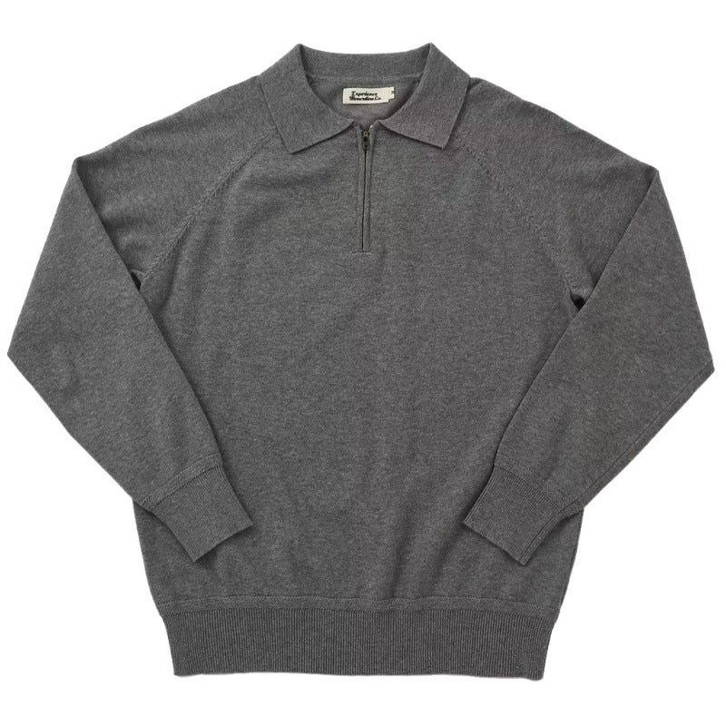 Herren Feiner Halbzip-Polopullover aus Feinstrick mit Polokragen und Rippbündchen Nord Taschen