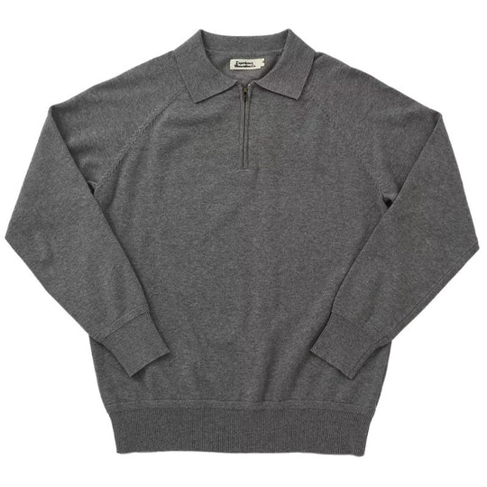 Herren Feiner Halbzip-Polopullover aus Feinstrick mit Polokragen und Rippbündchen Nord Taschen