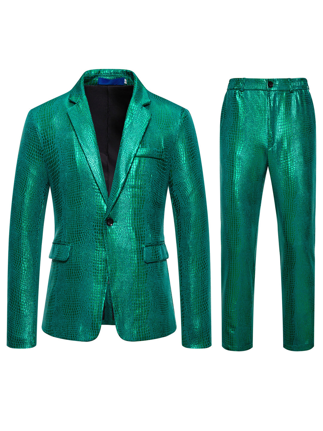 Herren Zweiteiliges Glamour-Anzugset mit metallischem Kroko-Effekt und schmaler Silhouette Nord Taschen