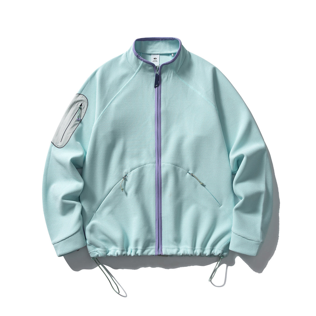Unisex Struktur-Fleecejacke mit Reißverschluss, Ärmeltasche und Kordelzug Nord Taschen
