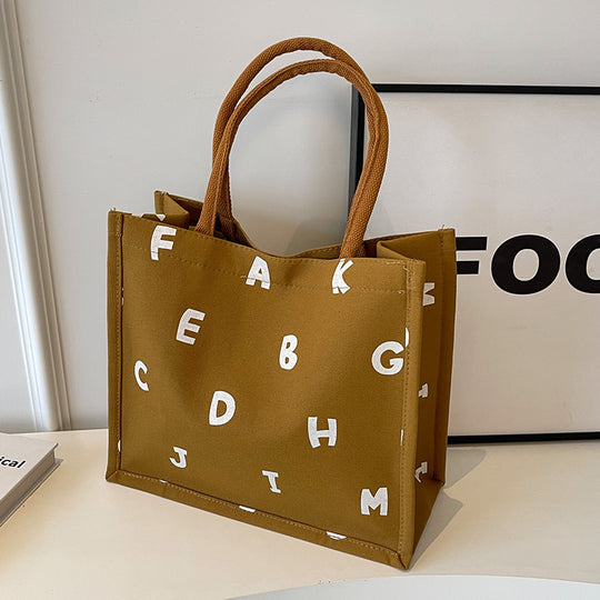 Damen Einkaufstasche mit buntem Alphabet-Design und stabilen Griffen Nord Taschen
