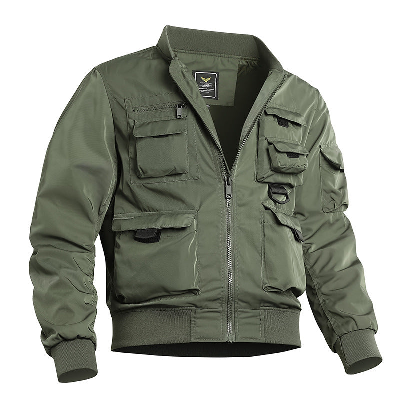 Herren Taktische Bomberjacke im Field‑Look mit modularen Außenfächern und elastischem Saum Nord Taschen
