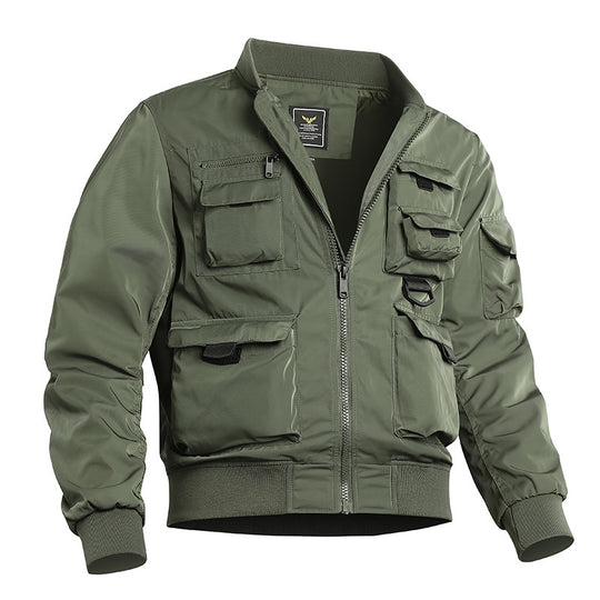 Herren Taktische Bomberjacke im Field‑Look mit modularen Außenfächern und elastischem Saum Nord Taschen
