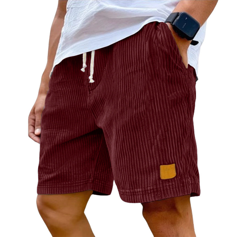 Herren nan Feincord-Shorts mit elastischem Tunnelzugbund, Kordelzug und tiefen Eingrifftaschen Nord Taschen