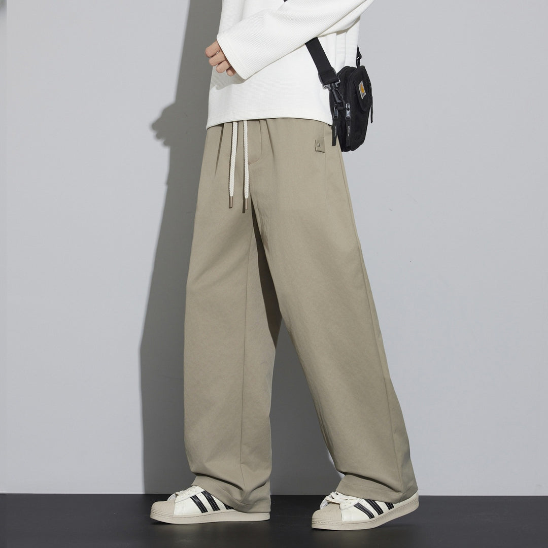 Herren Weite Relaxed‑Fit Stoffhose mit Tunnelzug & Bügelfalte Nord Taschen