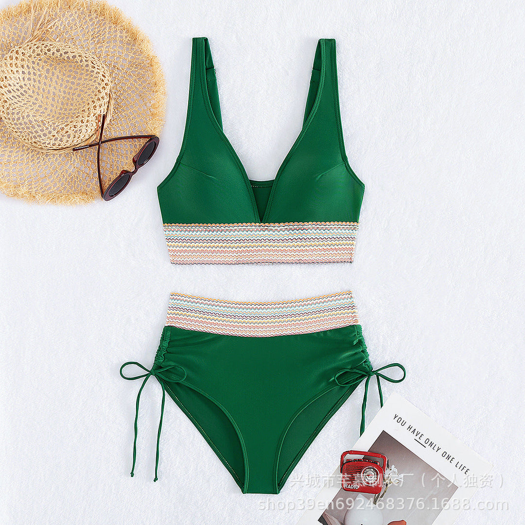 Damen Hochgeschnittener Sportbikini Nord Taschen