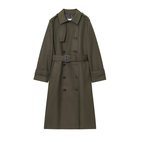 Damen 50+ klassischer Trenchcoat mit Doppelreihe, Taillengürtel und Schulterriegel Nord Taschen