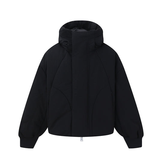 Damen Kurz geschnittene wattierte Steppjacke mit hohem Stehkragen und Ballonärmeln Nord Taschen